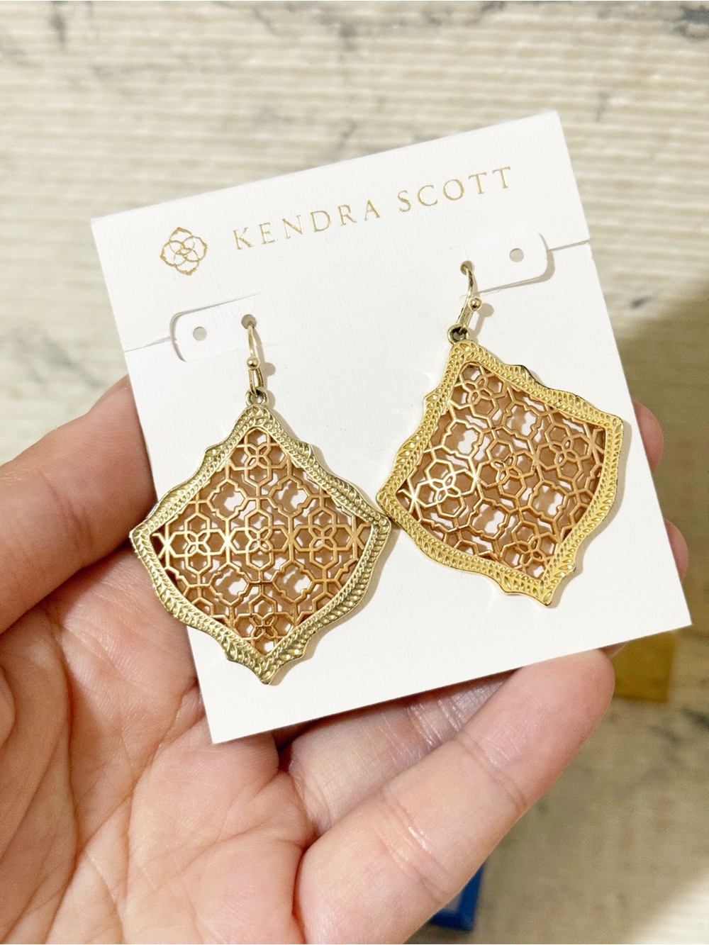 Kendra Scott “Kristen” Drop Earrings - Rose Gold Filigree - Picture 11 of 11